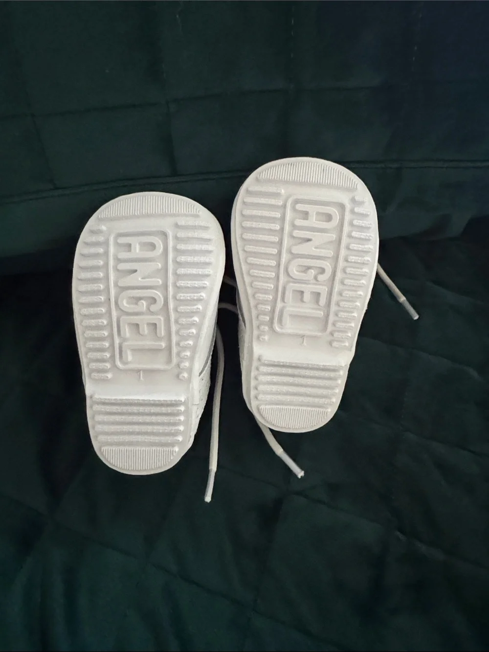 Angel James Boys White Leather Lace Up Baby Shoe-Size Baby 1